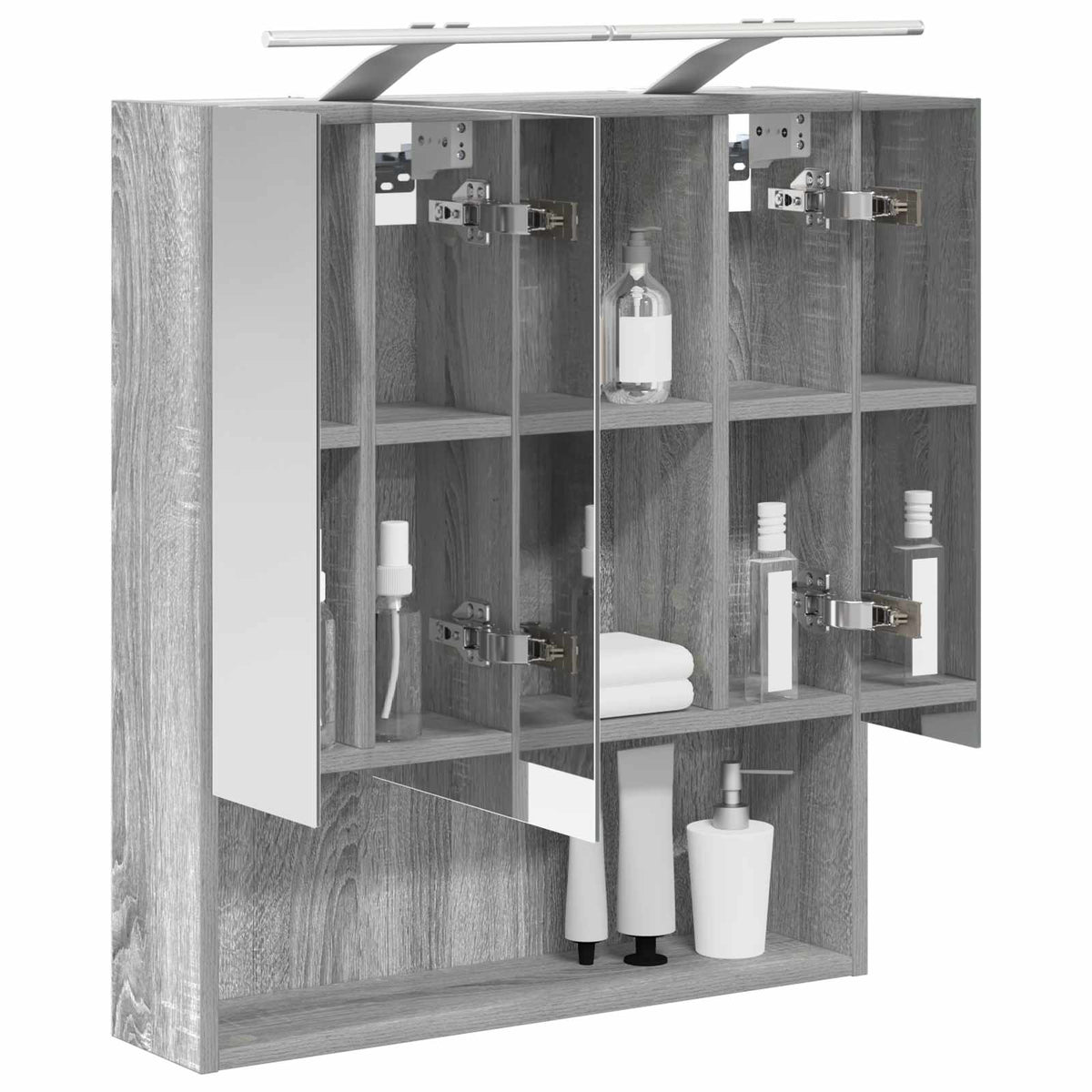 Bathroom Mirror Cabinet Grey Sonoma 60 x 14.5 x 70 cm