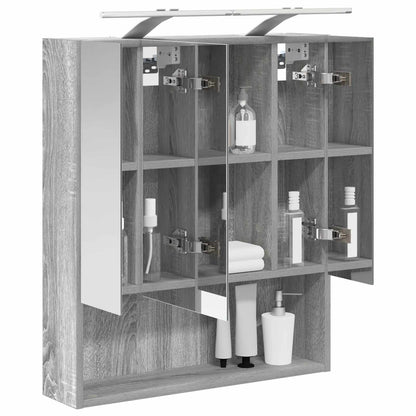 Bathroom Mirror Cabinet Grey Sonoma 60 x 14.5 x 70 cm