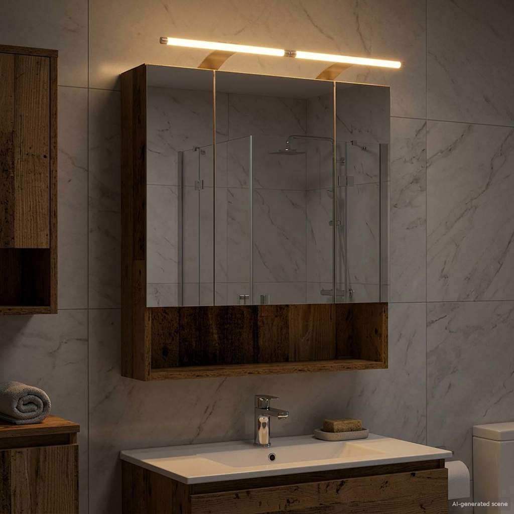 Bathroom Mirror Cabinet Old Wood 60 x 14.5 x 70 cm