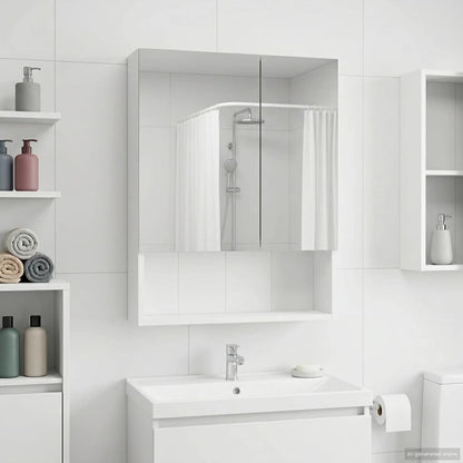 Bathroom Mirror Cabinet White 50 x 14.5 x 70 cm Engineered wood