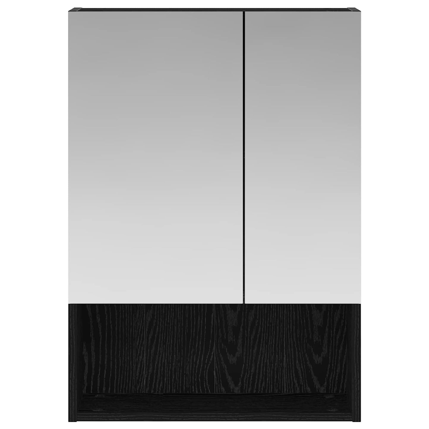 Bathroom Mirror Cabinet Black Oak 50 x 14.5 x 70 cm