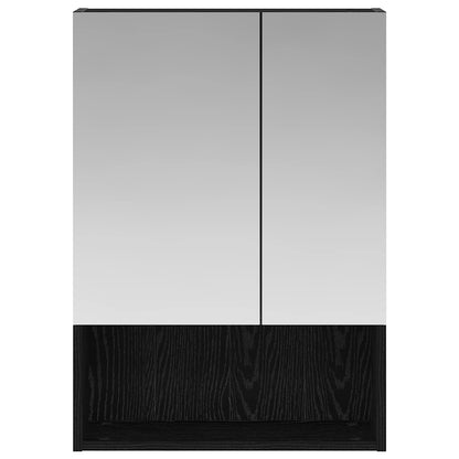 Bathroom Mirror Cabinet Black Oak 50 x 14.5 x 70 cm