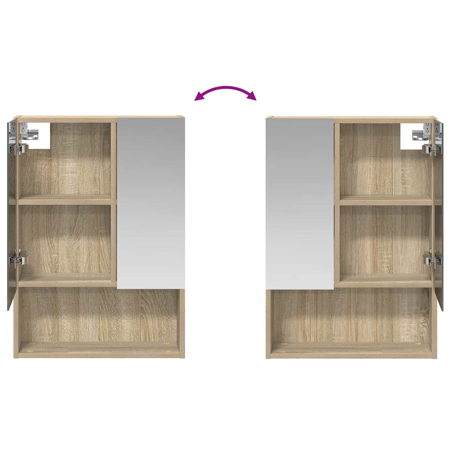 Bathroom Mirror Cabinet Sonoma Oak 50 x 14.5 x 70 cm