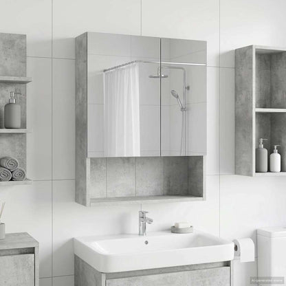 Bathroom Mirror Cabinet Concrete Grey 50 x 14.5 x 70 cm