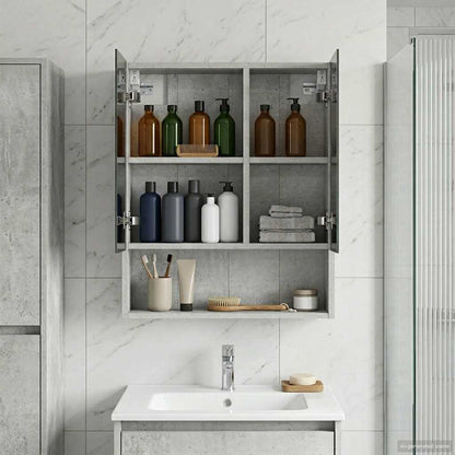 Bathroom Mirror Cabinet Concrete Grey 50 x 14.5 x 70 cm