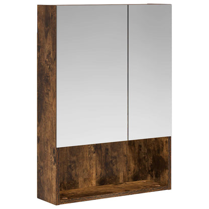Bathroom Mirror Cabinet Smoked Oak 50 x 14.5 x 70 cm