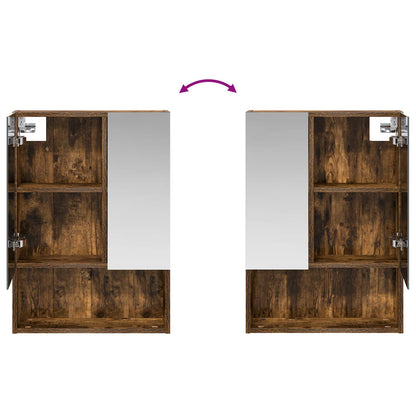 Bathroom Mirror Cabinet Smoked Oak 50 x 14.5 x 70 cm