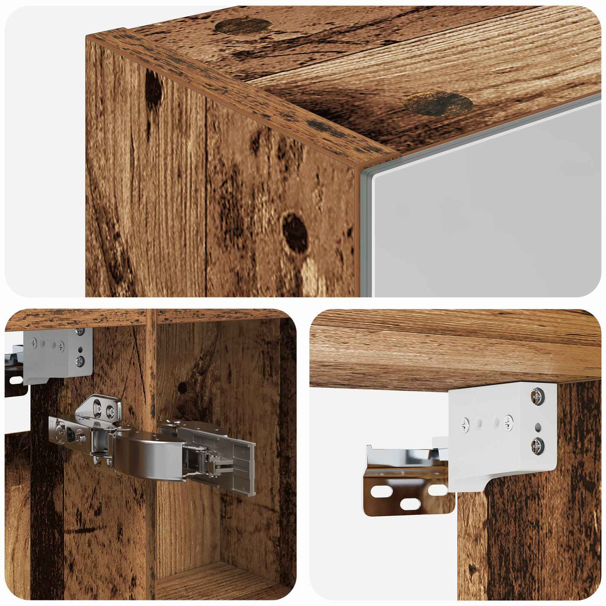 Bathroom Mirror Cabinet Old Wood 50 x 14.5 x 70 cm