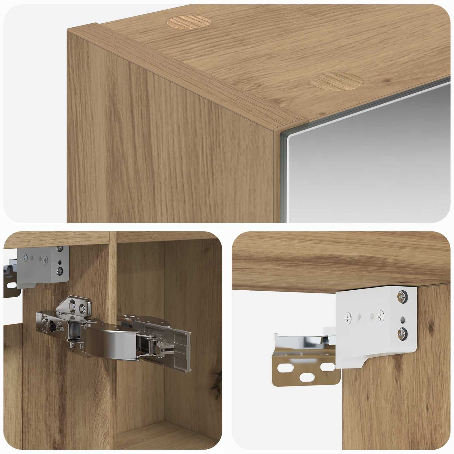 Bathroom Mirror Cabinet Artisian Oak 50 x 14.5 x 70 cm