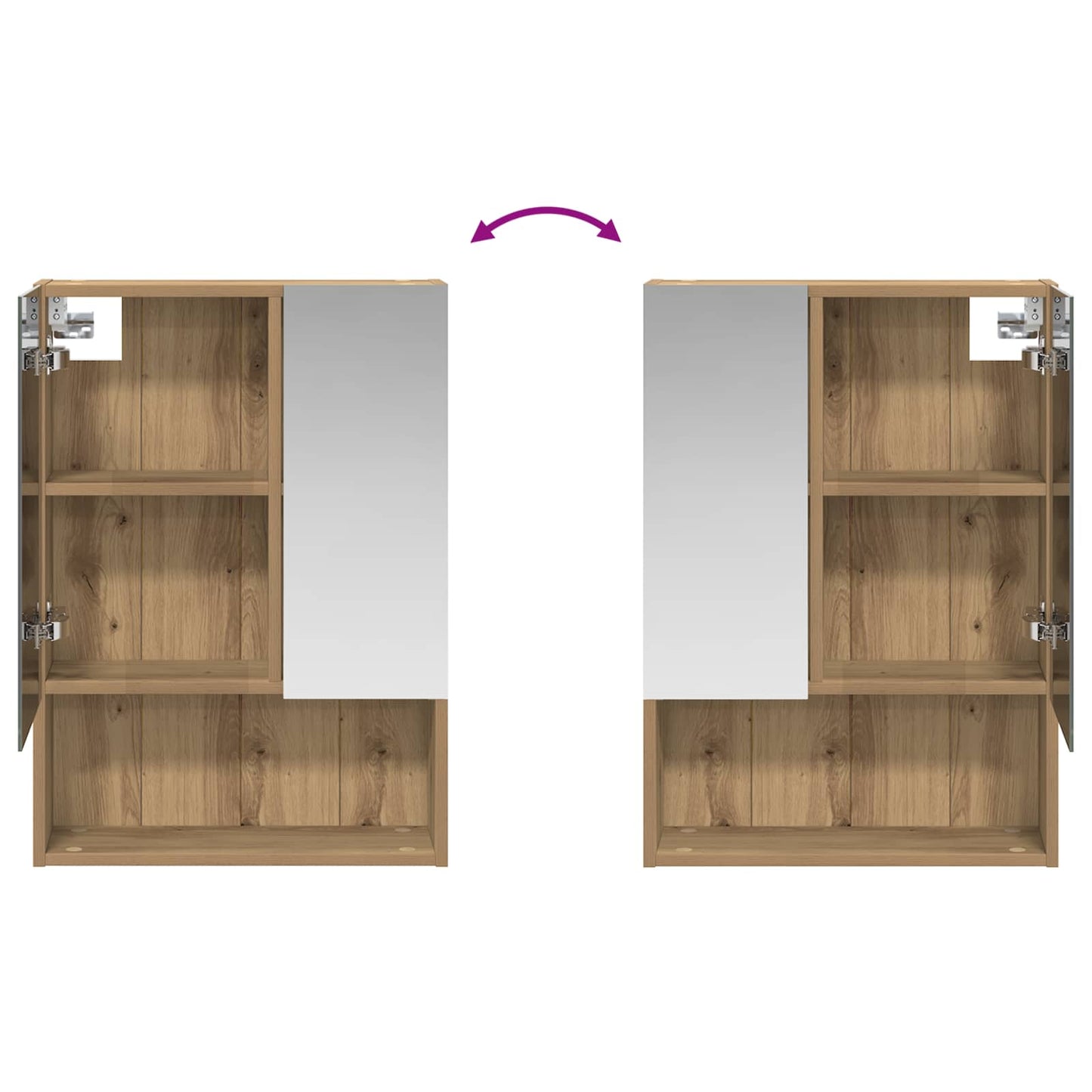 Bathroom Mirror Cabinet Artisian Oak 50 x 14.5 x 70 cm