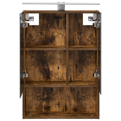 Bathroom Mirror Cabinet Smoked Oak 50 x 14.5 x 70 cm