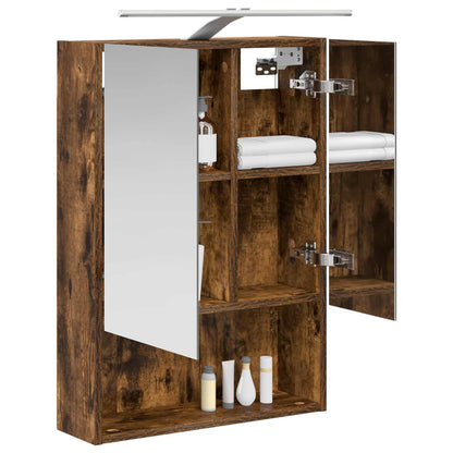 Bathroom Mirror Cabinet Smoked Oak 50 x 14.5 x 70 cm