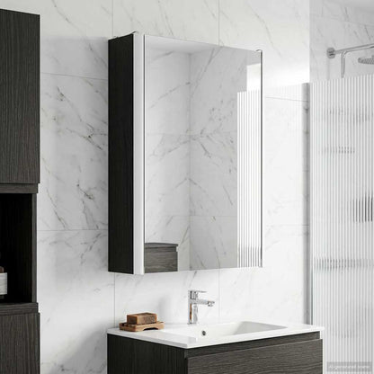 Bathroom Mirror Cabinet Black Oak 33 x 11.5 x 50 cm