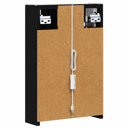 Bathroom Mirror Cabinet Black Oak 33 x 11.5 x 50 cm