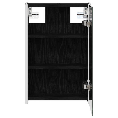 Bathroom Mirror Cabinet Black Oak 33 x 11.5 x 50 cm