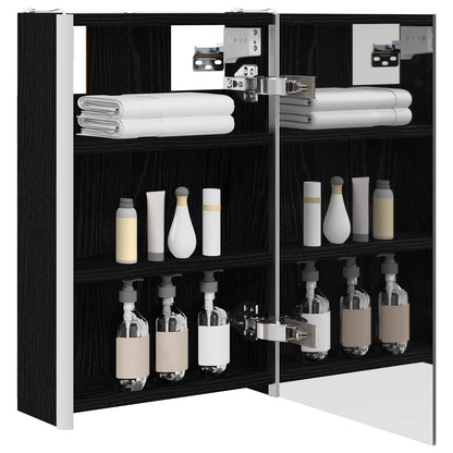 Bathroom Mirror Cabinet Black Oak 33 x 11.5 x 50 cm