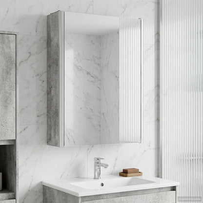Bathroom Mirror Cabinet Concrete Grey 33 x 11.5 x 50 cm
