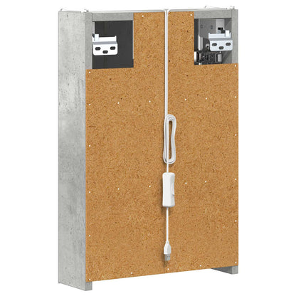 Bathroom Mirror Cabinet Concrete Grey 33 x 11.5 x 50 cm
