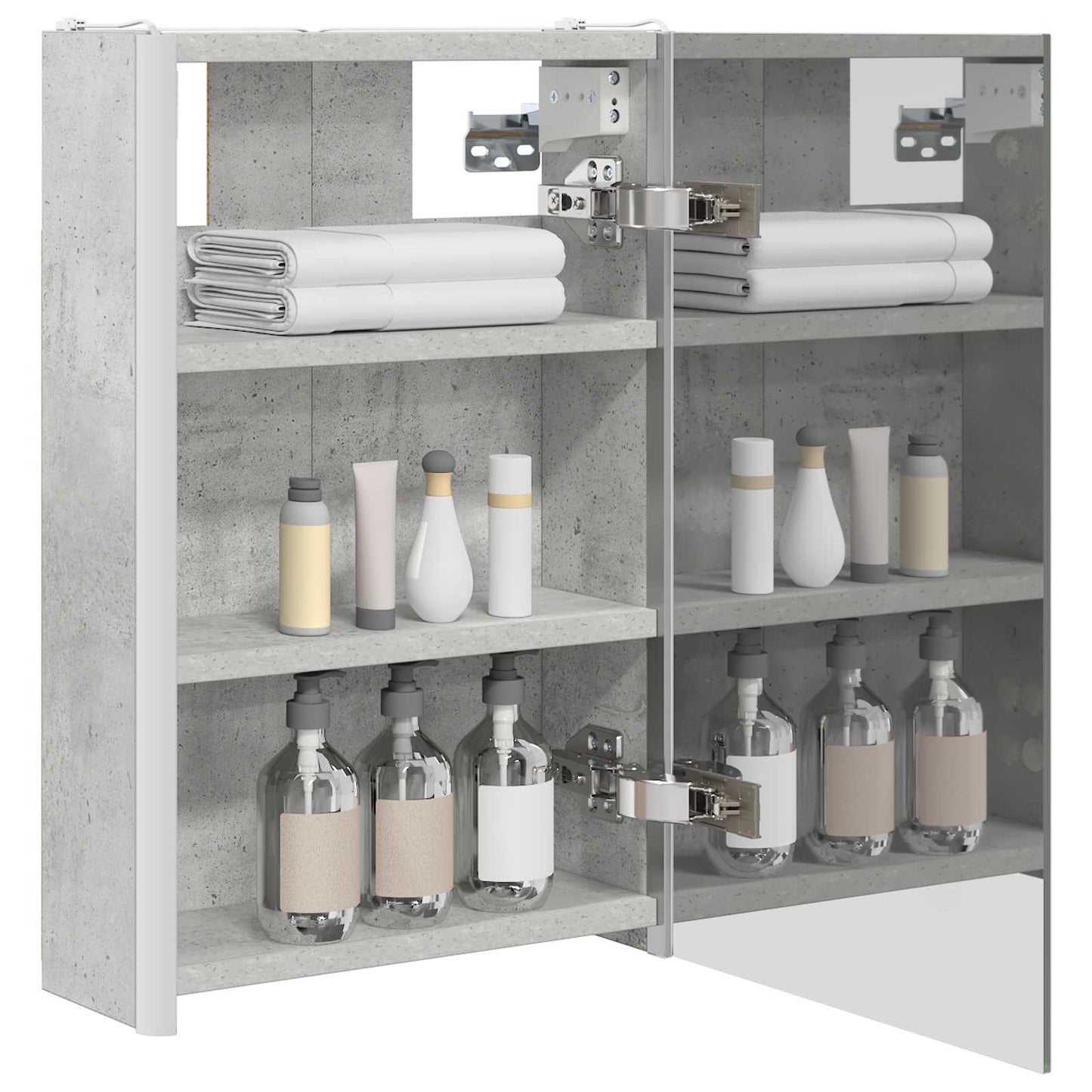 Bathroom Mirror Cabinet Concrete Grey 33 x 11.5 x 50 cm
