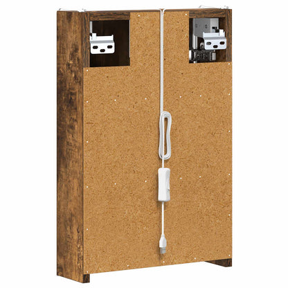 Bathroom Mirror Cabinet Smoked Oak 33 x 11.5 x 50 cm