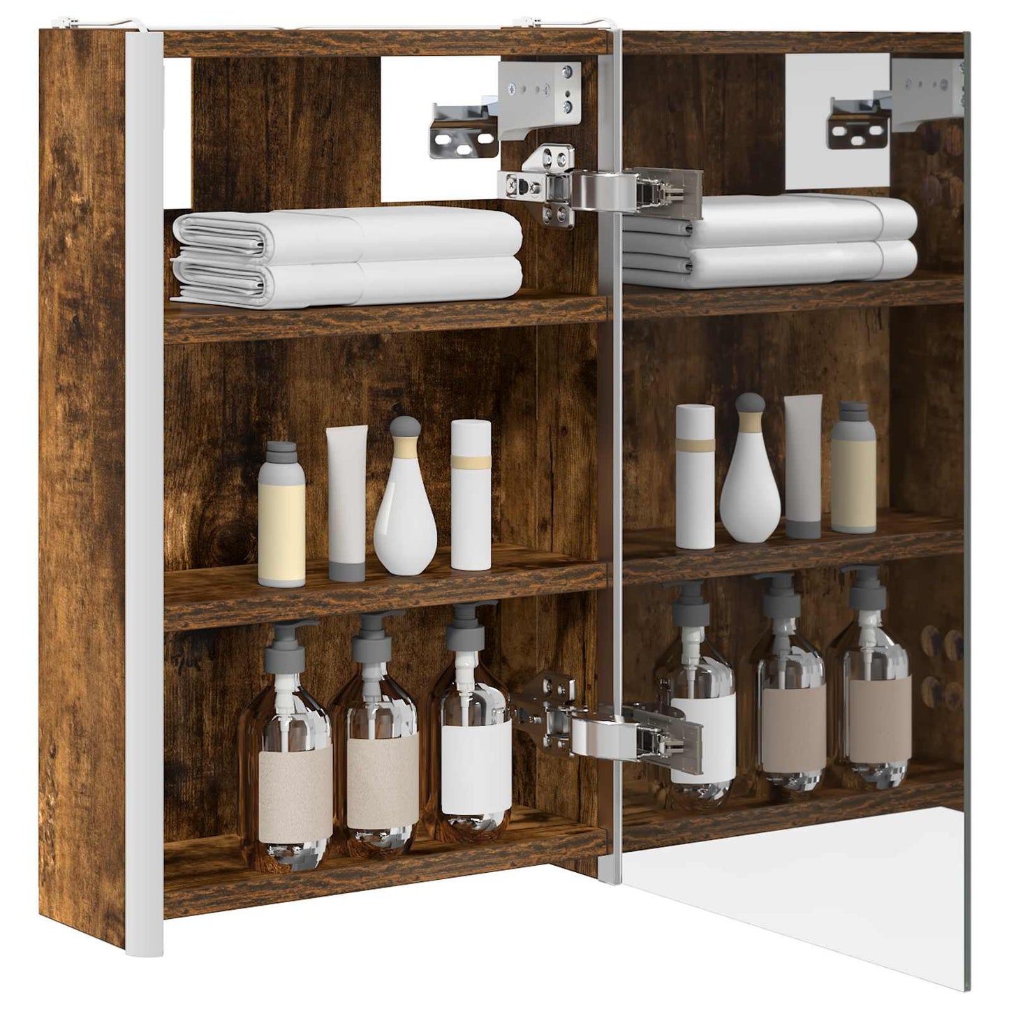 Bathroom Mirror Cabinet Smoked Oak 33 x 11.5 x 50 cm