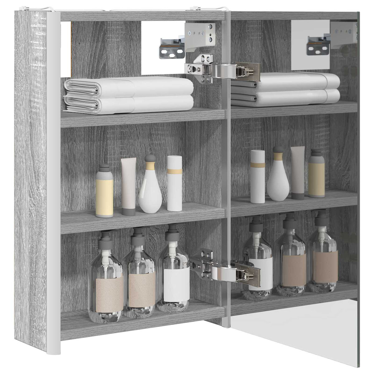 Bathroom Mirror Cabinet Grey Sonoma 33 x 11.5 x 50 cm