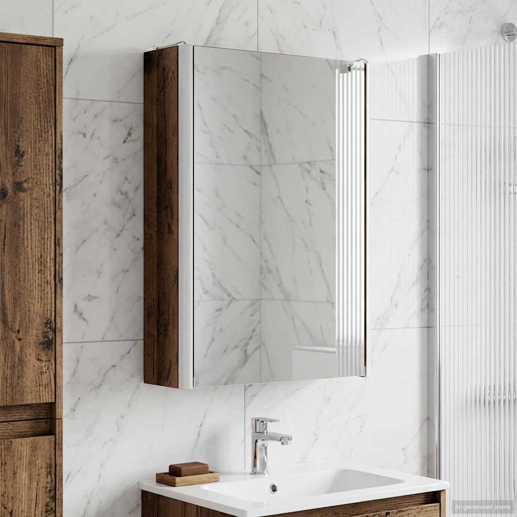 Bathroom Mirror Cabinet Old Wood 33 x 11.5 x 50 cm