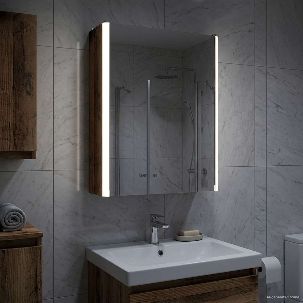 Bathroom Mirror Cabinet Old Wood 33 x 11.5 x 50 cm