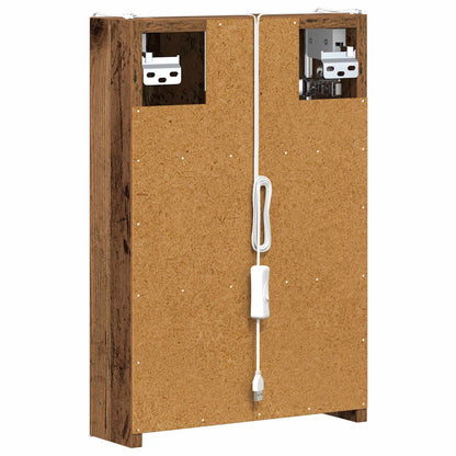 Bathroom Mirror Cabinet Old Wood 33 x 11.5 x 50 cm