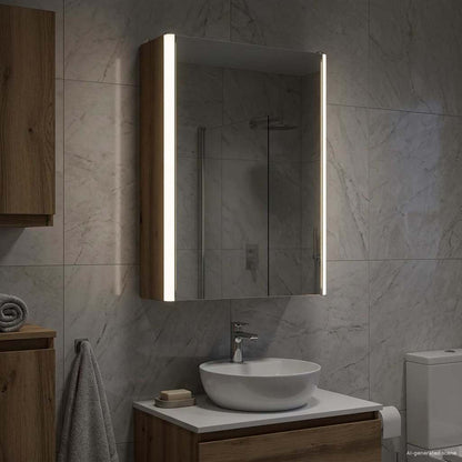 Bathroom Mirror Cabinet Artisian Oak 33 x 11.5 x 50 cm