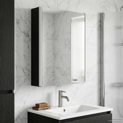 Bathroom Mirror Cabinet Black Oak 43 x 11.5 x 60.5 cm