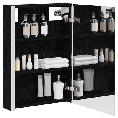 Bathroom Mirror Cabinet Black Oak 43 x 11.5 x 60.5 cm