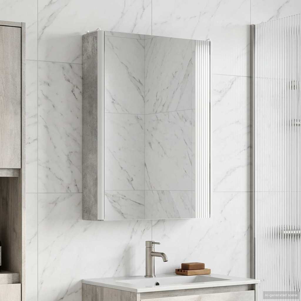 Bathroom Mirror Cabinet Concrete Grey 43 x 11.5 x 60.5 cm