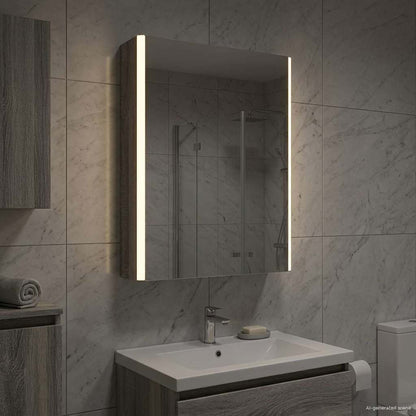 Bathroom Mirror Cabinet Grey Sonoma 43 x 11.5 x 60.5 cm