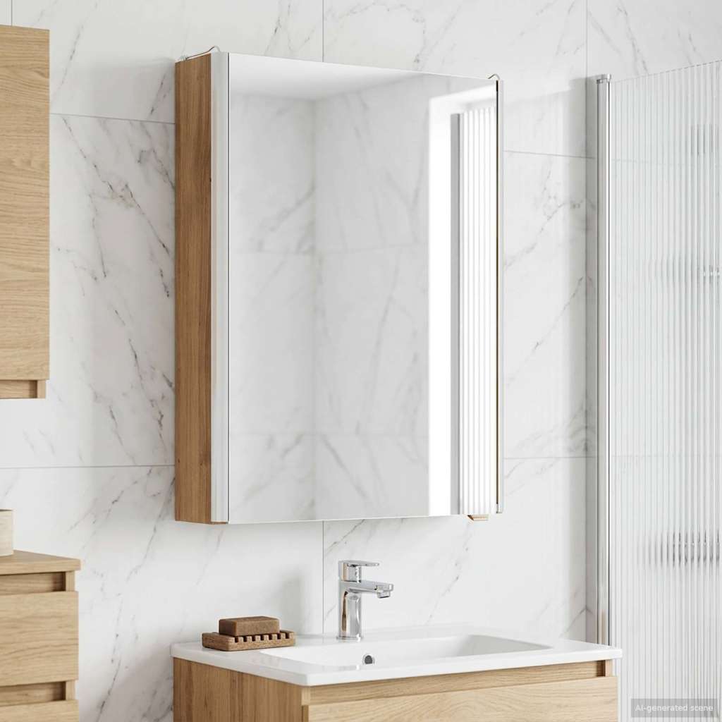 Bathroom Mirror Cabinet Artisian Oak 43 x 11.5 x 60.5 cm
