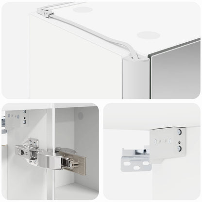 Bathroom Mirror Cabinet White 53.5 x 15.5 x 70 cm