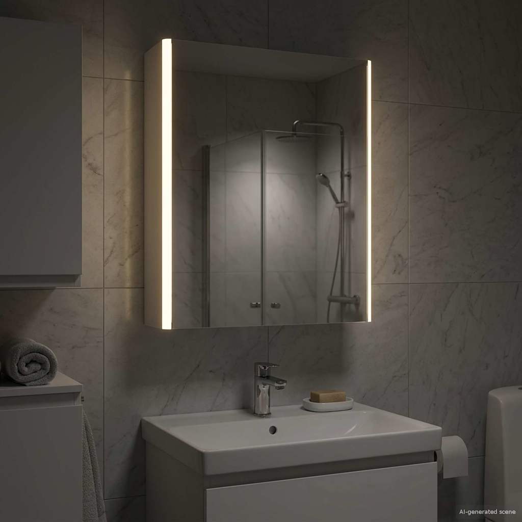 Bathroom Mirror Cabinet White 53.5 x 15.5 x 70 cm
