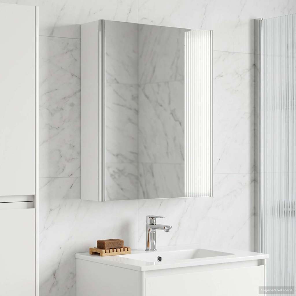 Bathroom Mirror Cabinet White 53.5 x 15.5 x 70 cm