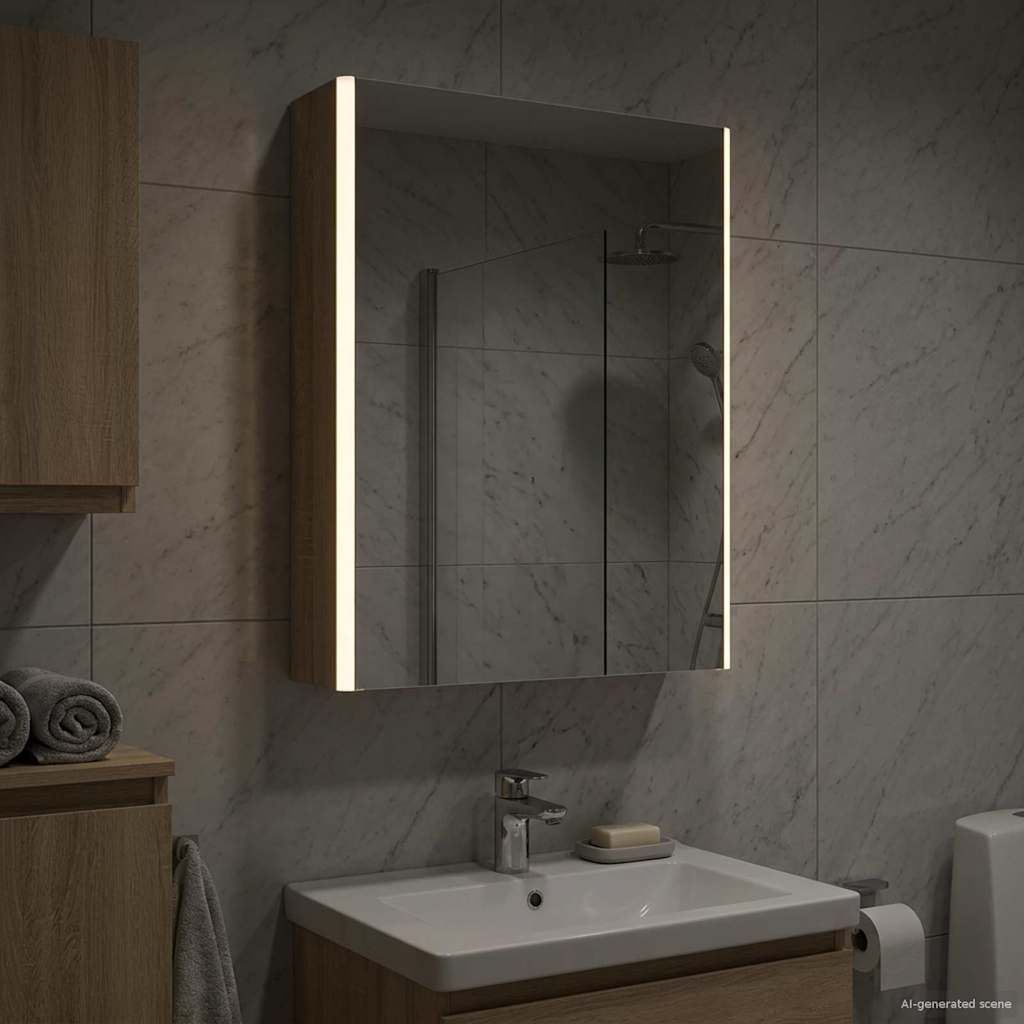 Bathroom Mirror Cabinet Sonoma Oak 53.5 x 15.5 x 70 cm