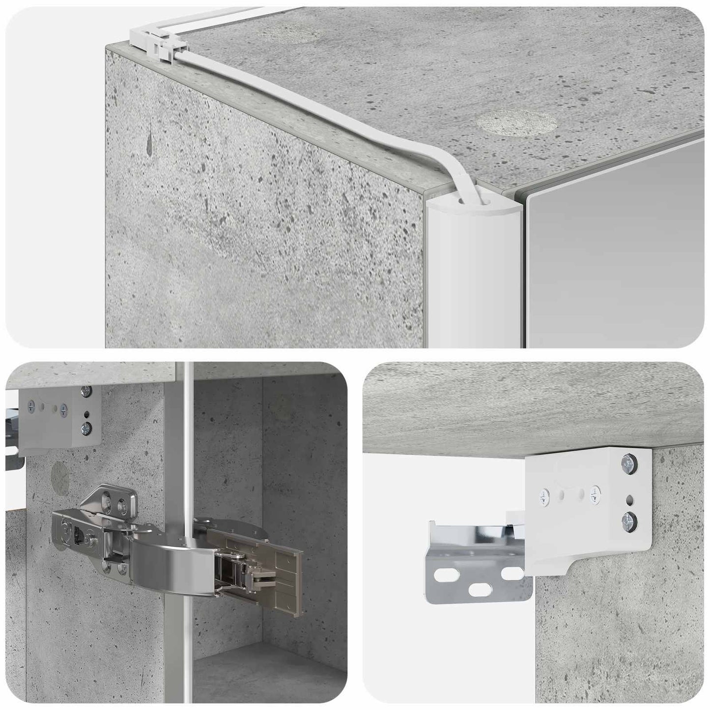 Bathroom Mirror Cabinet Concrete Grey 53.5 x 15.5 x 70 cm
