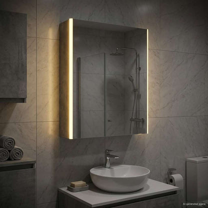 Bathroom Mirror Cabinet Concrete Grey 53.5 x 15.5 x 70 cm
