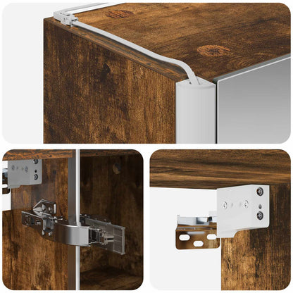 Bathroom Mirror Cabinet Smoked Oak 53.5 x 15.5 x 70 cm