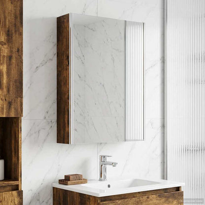 Bathroom Mirror Cabinet Smoked Oak 53.5 x 15.5 x 70 cm