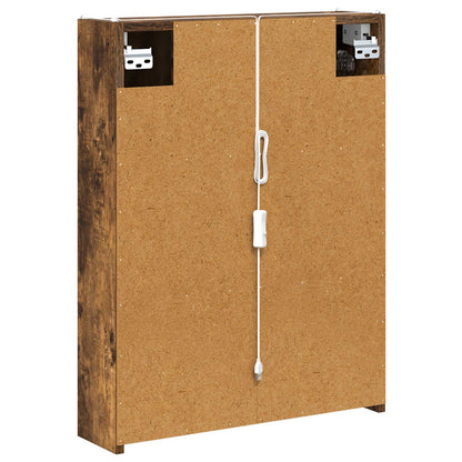 Bathroom Mirror Cabinet Smoked Oak 53.5 x 15.5 x 70 cm