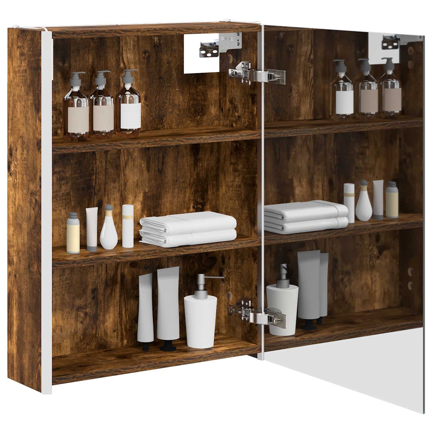 Bathroom Mirror Cabinet Smoked Oak 53.5 x 15.5 x 70 cm