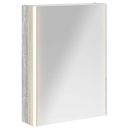 Bathroom Mirror Cabinet Grey Sonoma 53.5 x 15.5 x 70 cm