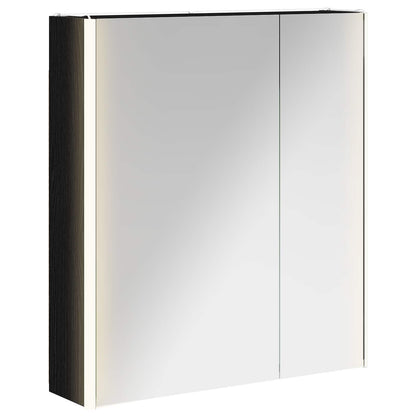 Bathroom Mirror Cabinet Black Oak 63.5 x 15.5 x 70 cm