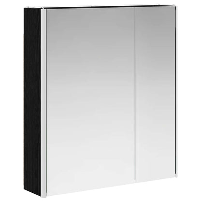Bathroom Mirror Cabinet Black Oak 63.5 x 15.5 x 70 cm