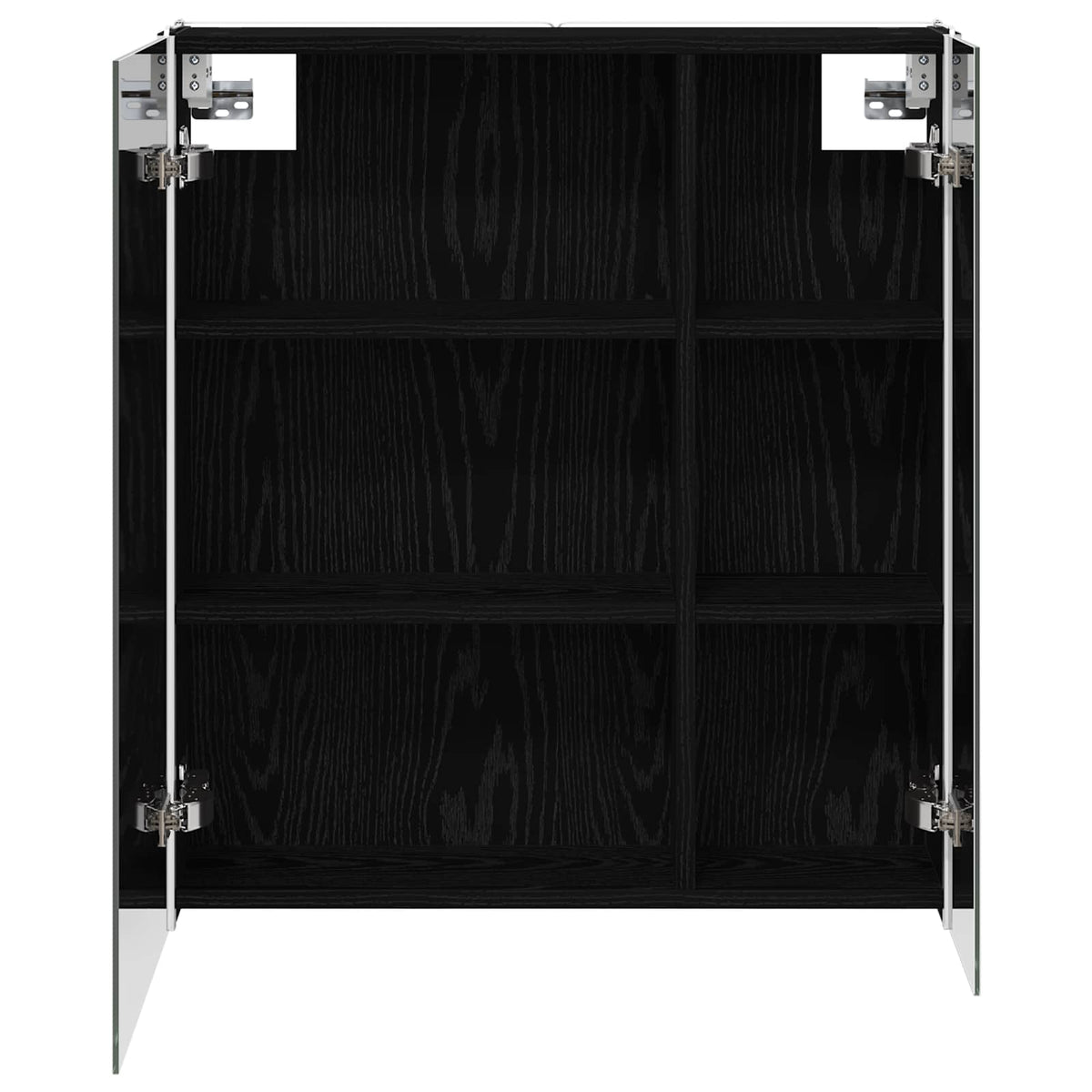 Bathroom Mirror Cabinet Black Oak 63.5 x 15.5 x 70 cm