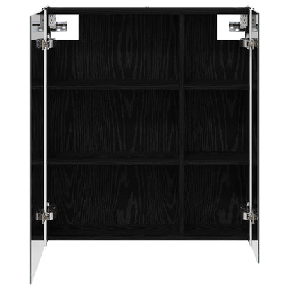 Bathroom Mirror Cabinet Black Oak 63.5 x 15.5 x 70 cm